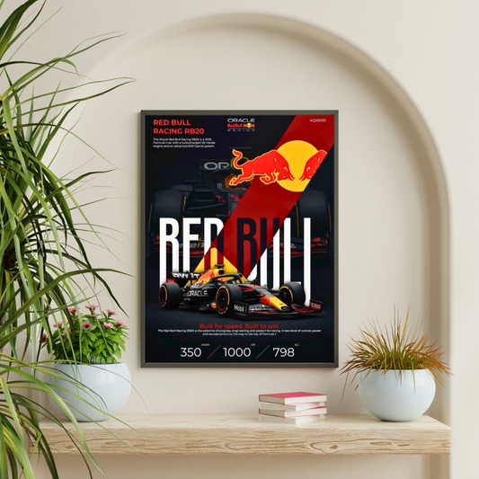 ORACLE REDBULL RACING RB20 F1 Car Wall Art – Premium Automotive Decor for Car Enthusiasts