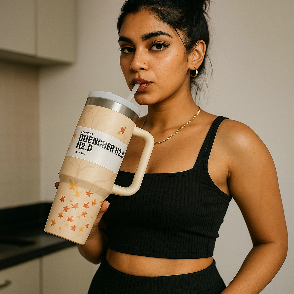 Premium Floral Stanley-Style Tumbler – 1.18L Quencher H2.0