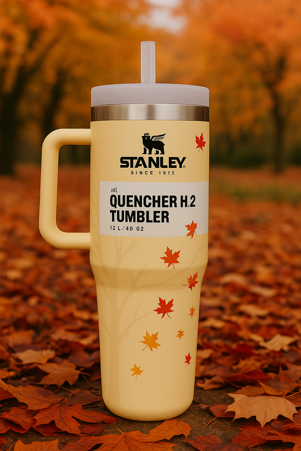 Premium Floral Stanley-Style Tumbler – 1.18L Quencher H2.0