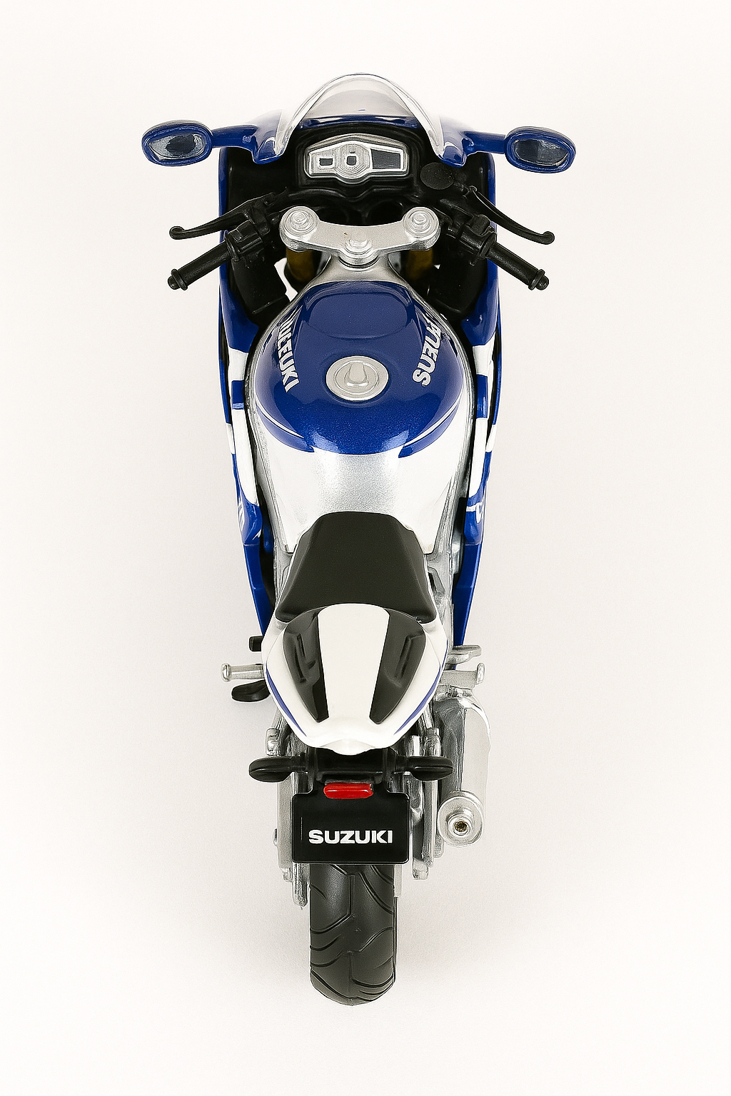 Bburago Suzuki GSX-R750 1:18 Scale Diecast Bike Model – Premium Superbike Collectible | Metal Toy Motorcycle for Display, Gifting & Collectors (Blue/White)