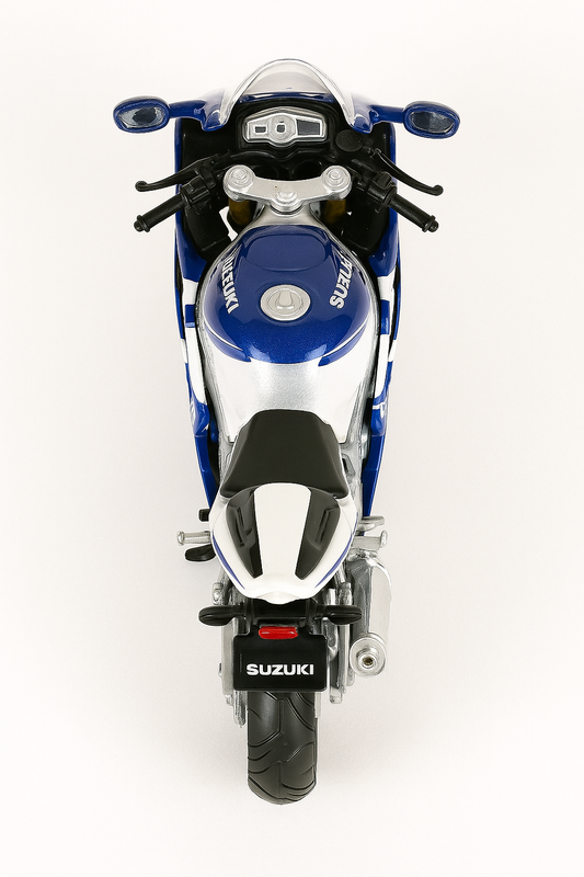 Bburago Suzuki GSX-R750 1:18 Scale Diecast Bike Model – Premium Superbike Collectible | Metal Toy Motorcycle for Display, Gifting & Collectors (Blue/White)