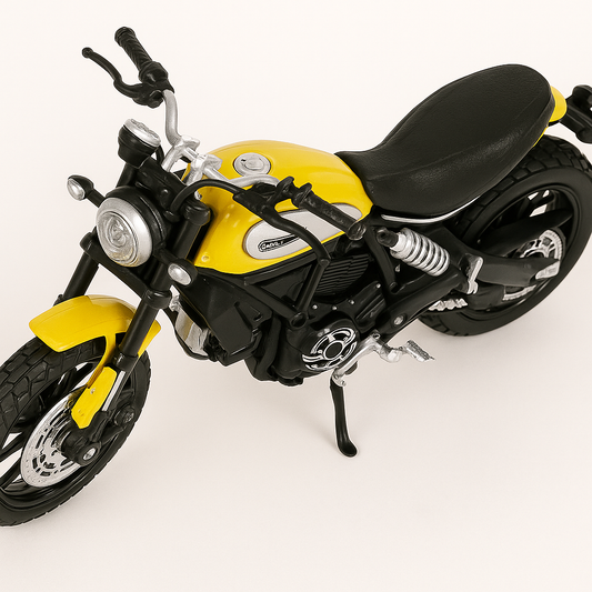 Maisto Ducati Scrambler 1:18 Scale Diecast Bike Model – Premium Collectible Motorcycle | Metal Toy Bike for Display, Gifting & Collectors (Yellow/Black)