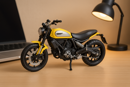 Maisto Ducati Scrambler 1:18 Scale Diecast Bike Model – Premium Collectible Motorcycle | Metal Toy Bike for Display, Gifting & Collectors (Yellow/Black)