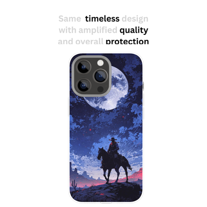 Premium Metal Mobile Back Cover – Red Dead Redemption 2 Moonlit Cowboy Design | High-Gloss Finish | Slim Easy Fit | Scratch & Impact Resistant Luxury Case