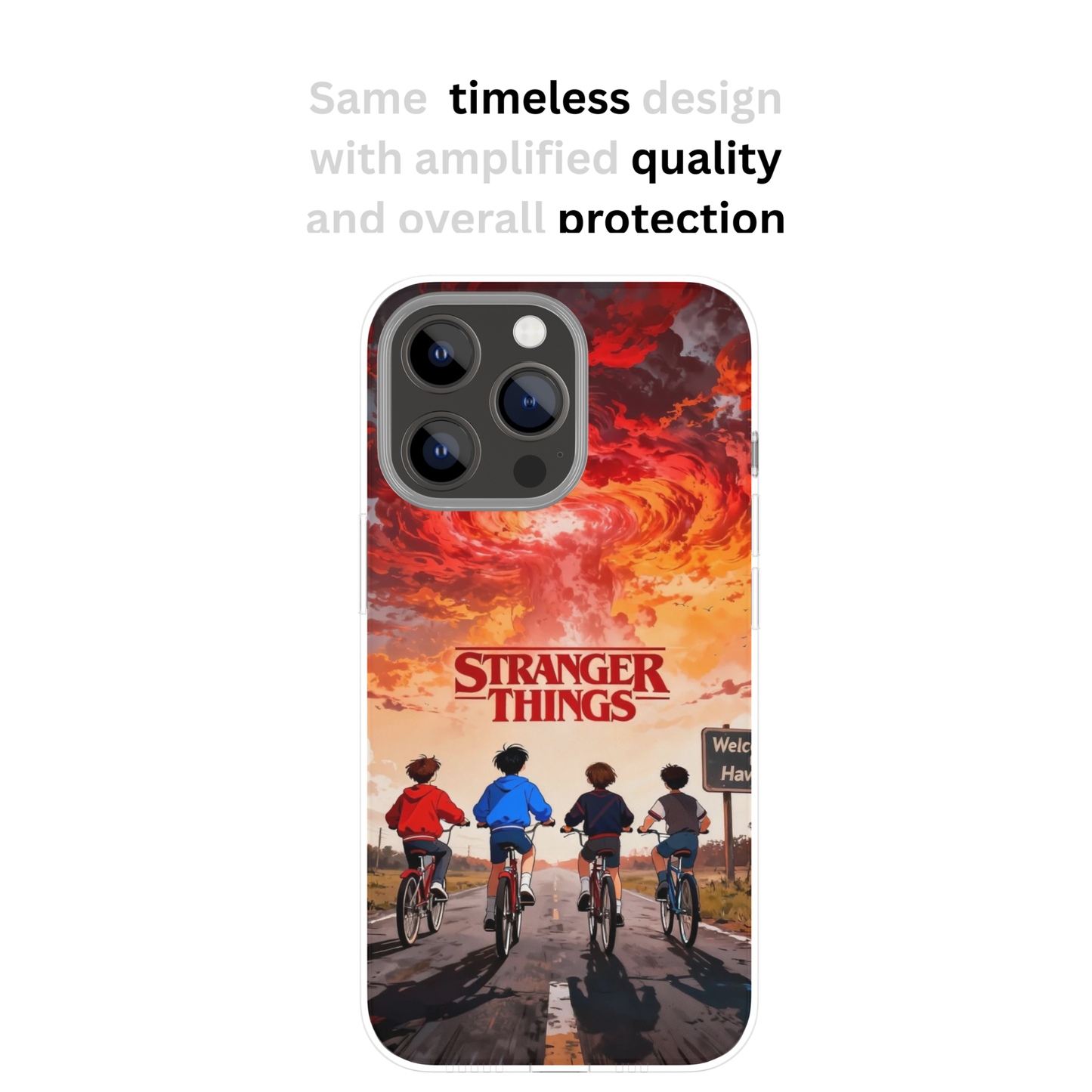 Premium Metal Mobile Back Cover – Stranger Things Upside Down Adventure Design | High-Gloss Finish | Slim Easy Fit | Scratch & Impact Resistant Luxury Case