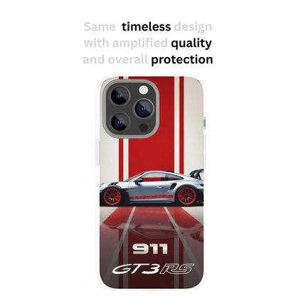 Premium Metal Mobile Back Cover – Porsche 911 GT3 RS Design | High-Gloss Finish | Slim & Easy Fit | Scratch & Impact Resistant Luxury Case