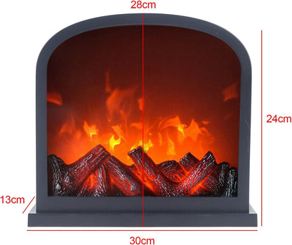 USB Portable LED Fireplace – Tabletop Artificial Flame Heater with Realistic Log Burning Effect for Home & Office Decoration