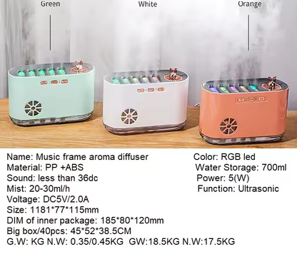 Essential Oil Diffuser – RGB Color-Changing Aromatherapy Humidifier with Music Sync & Auto Shut-Off for Large Room, Home, Office, Shop, Gym