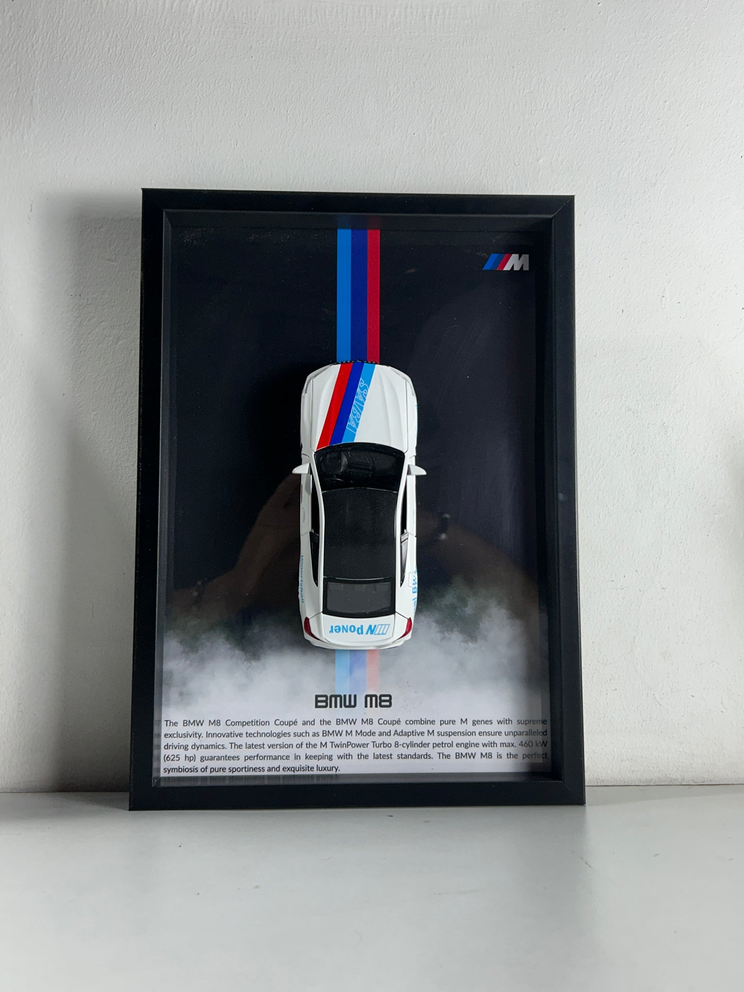 BMW M8 Coupe Diecast Car Frame 1:32  – 3D Wall Art