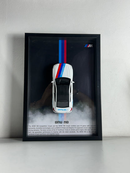 BMW M8 Coupe Diecast Car Frame 1:32  – 3D Wall Art