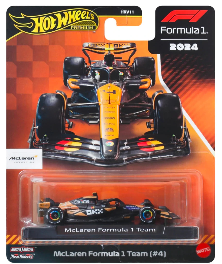 Hot Wheels Premium Formula F1 2024 McLaren Racing Diecast Model Car 1:64 Scale – Imported Collectible Edition