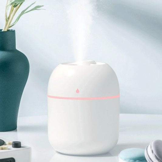 Compact Ultrasonic Humidifier with LED Ring Light