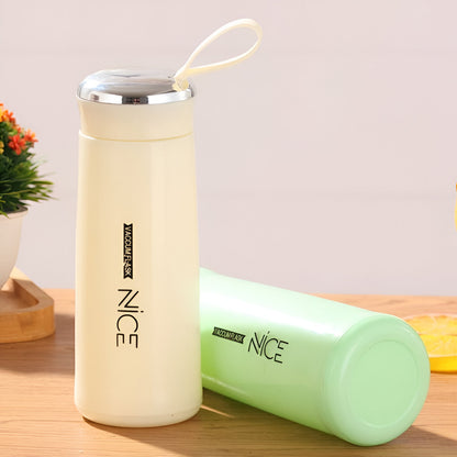 Nice Premium Glass & Plastic Water Bottle – 400ml Leak-Proof, Portable & Stylish Travel Flask for Hot & Cold Beverages – Durable & Eco-Friendly