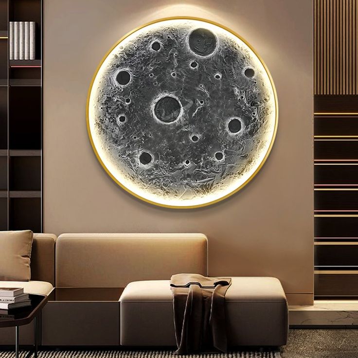 Wall Mounted Full Moon Light Modern Style LED Wall Lamp