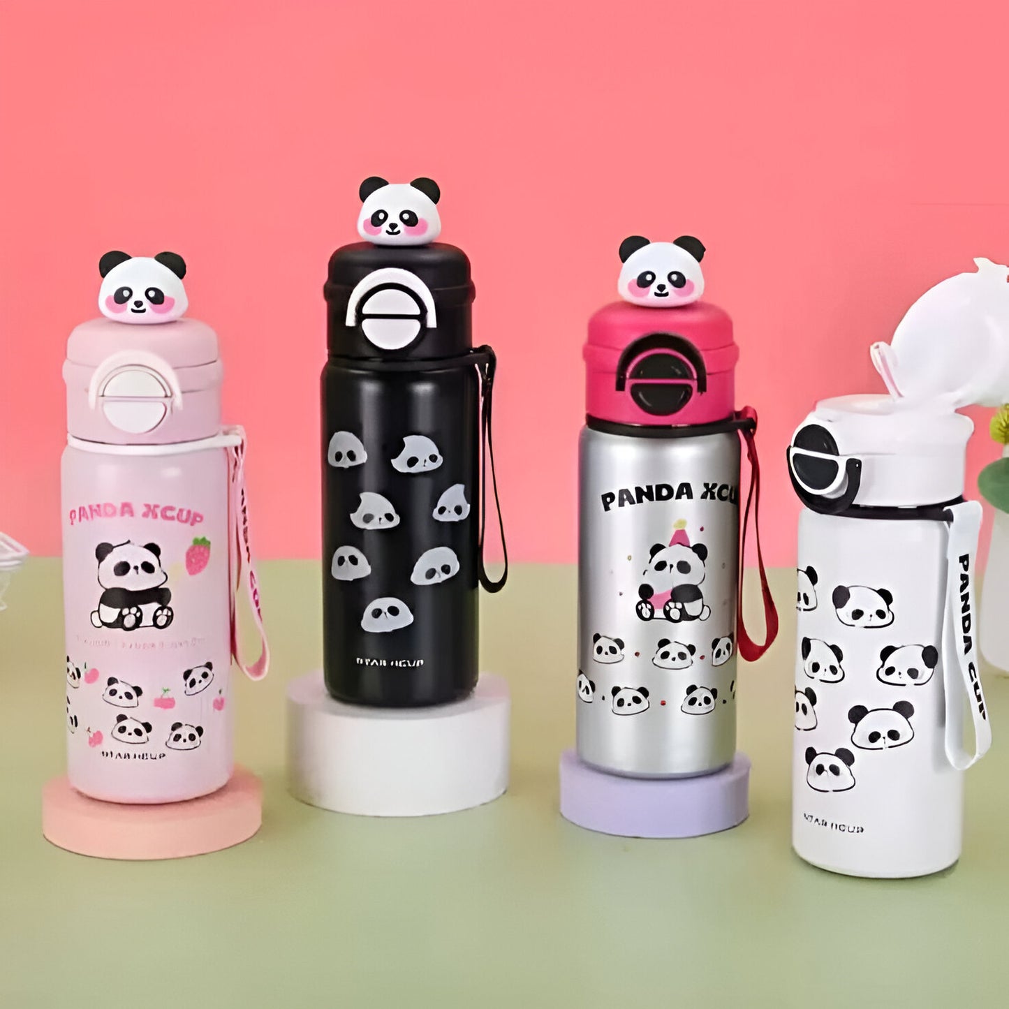 Panda x Cup Insulated Bottle – Cute Double Wall Stainless Steel Thermos for Hot & Cold Drinks | Leak-Proof & Portable Travel Flask
