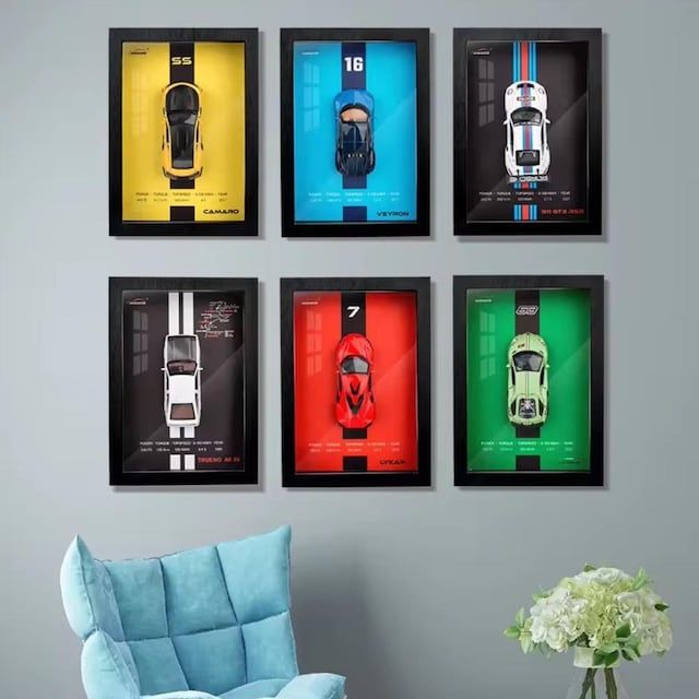 Porsche GT3RS Martini 3D Supercar Wall Art – Diecast Car 1:32 Model