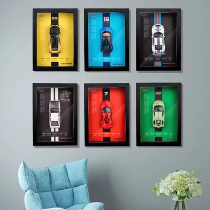 Porsche GT3RS Martini 3D Supercar Wall Art – Diecast Car 1:32 Model