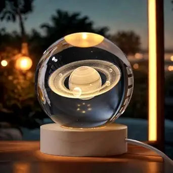 Rotating 3D Crystal Lamp Ball