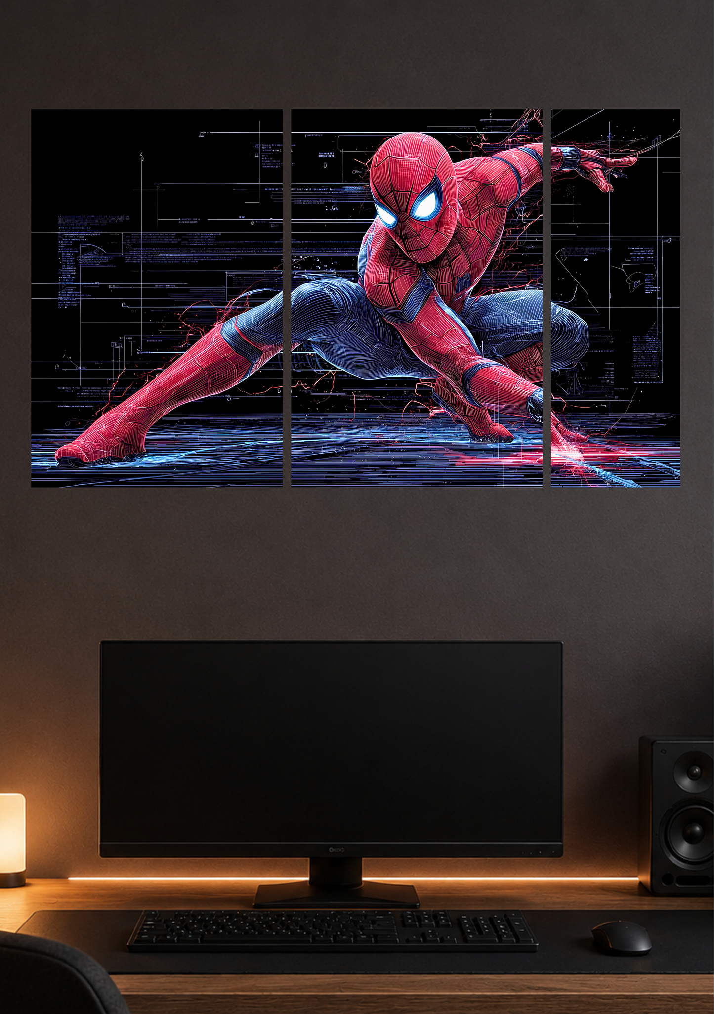 Spider Mann Split Poster for Wall | 3 Large A3 Sized Spider Mann Posters for Room Decor | Huge 89 x 42 cm Superhero Wall Art for Bedroom, Gaming Room & Office