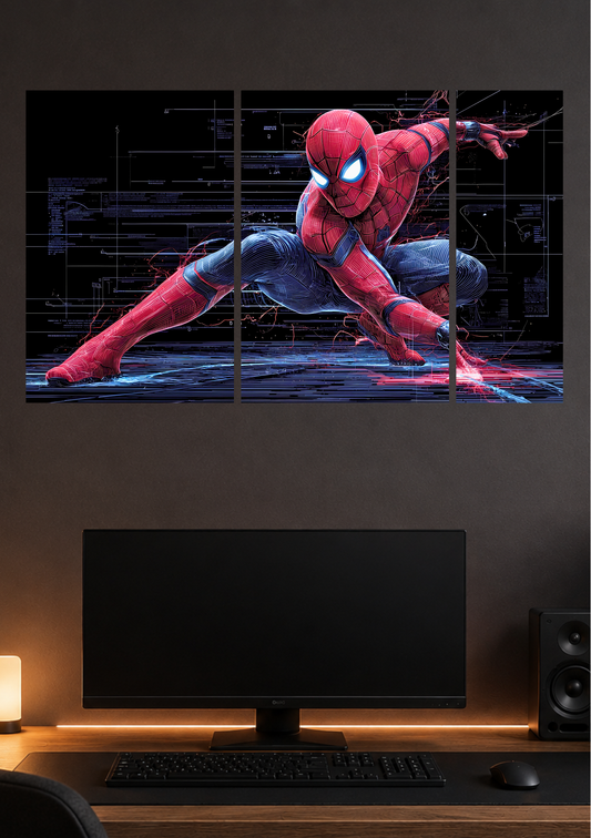 Spider Mann Split Poster for Wall | 3 Large A3 Sized Spider Mann Posters for Room Decor | Huge 89 x 42 cm Superhero Wall Art for Bedroom, Gaming Room & Office